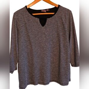 Chicos Long Sleeve Striped Blouse XL Size 3